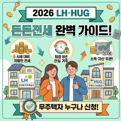 2026 든든전세주택 완벽 입주 가이드: LH·HUG 무주택자 누구나 신청 가능! 소득·자산 무관 8년 ....