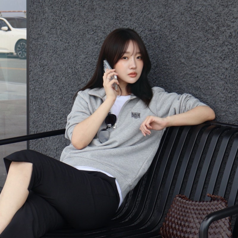 마리떼 프랑소와 저버 하프집업 실착 후기｜고윤정 여자 맨투맨 추천, 가을 코디, 사이즈 팁