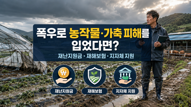 폭우로 농작물·가축 피해를 입었다면? 2026 농민 지원 총정리