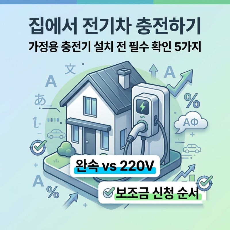 집에서 전기차 충전하기, 가정용 충전기 설치 전 확인할 것들