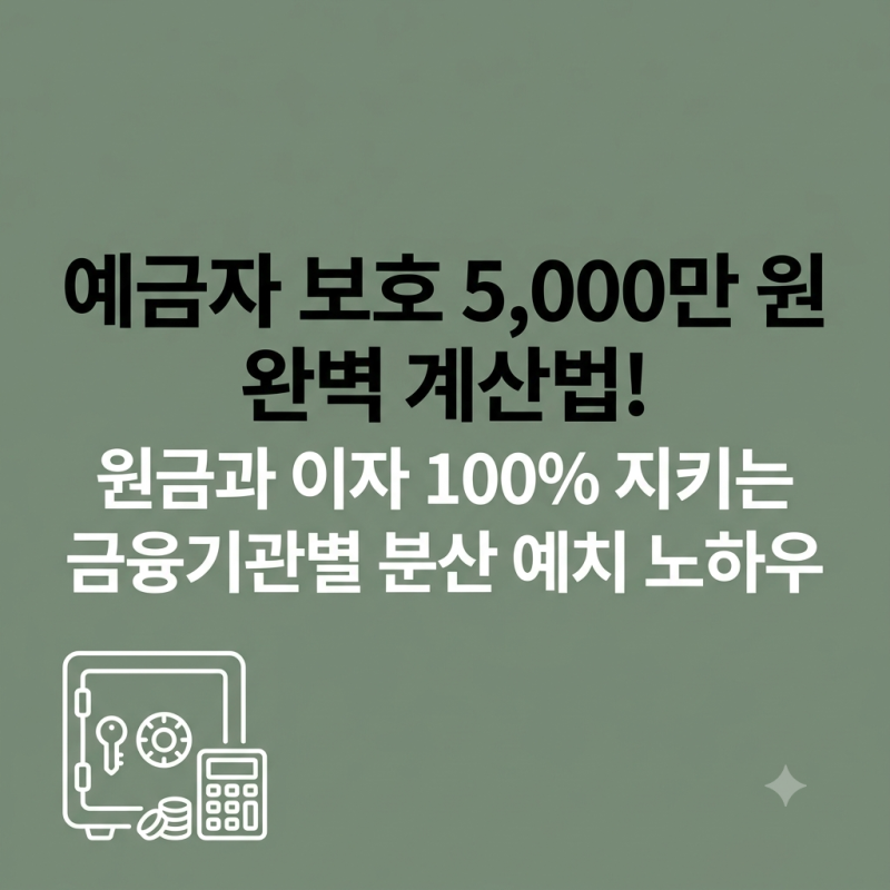 예금자 보호법 5,000만 원 한도 계산법: 원금과 이자 100% 안전하게 지키는 법