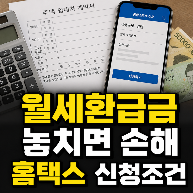 월세환급금 신청조건과 홈택스 신청방법, 5년 소급까지 정리