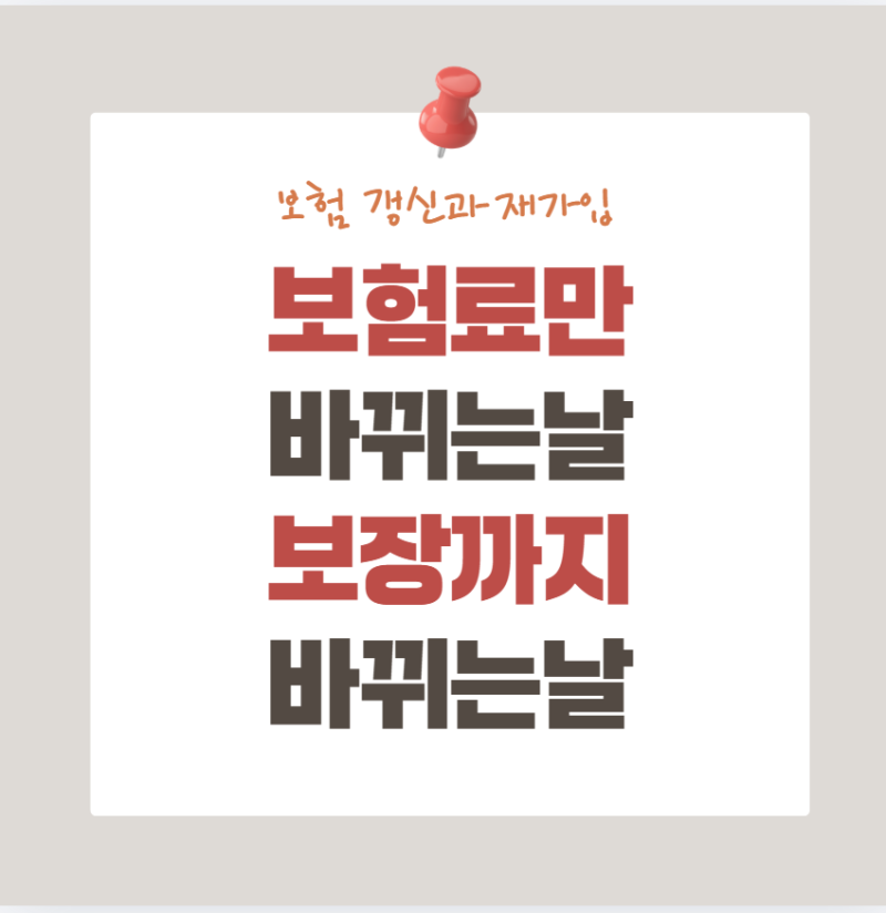 보험 갱신과 재가입 차이 보험료만 바뀌는 날, 보장까지 바뀌는 날