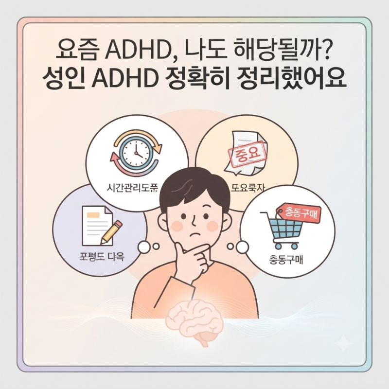 요즘 ADHD, 나도 해당될까 ? 성인 ADHD 정확히 정리했어요