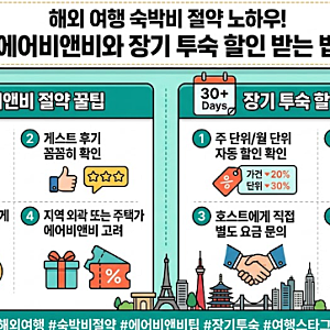 해외 여행 숙박비 절약 노하우! 에어비앤비와 장기 투숙 할인 받는 법