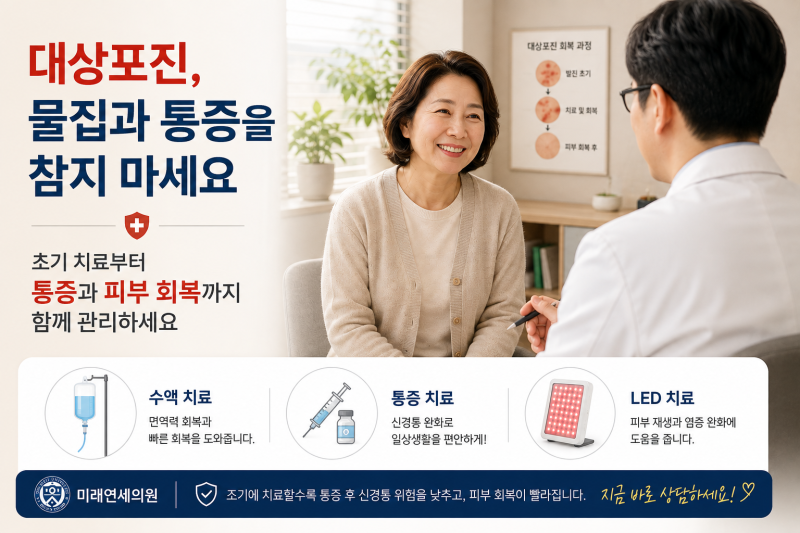 (안양 미래연세의원) 대상포진, 물집보다 더 힘든 건 통증입니다 - 초기 치료부터 비타민 수....