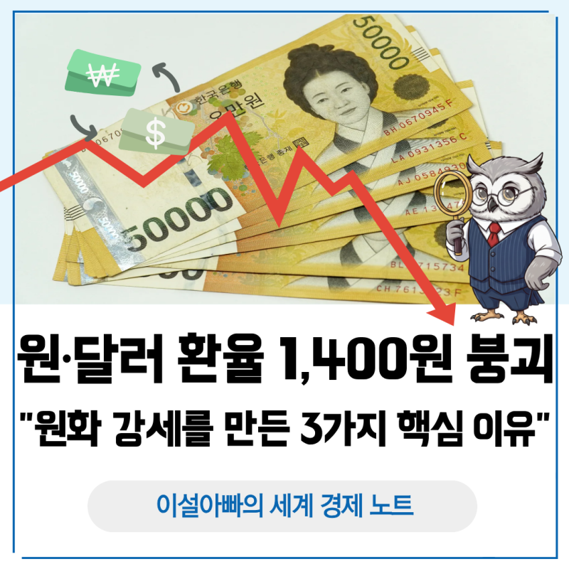 원·달러 환율 1400원 붕괴, 원화 강세를 만든 3가지 핵심 이유
