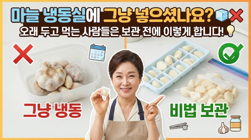 마늘 냉동실에 그냥 넣으셨나요? 오래 두고 먹는 사람들은 보관 전에 이렇게 합니다