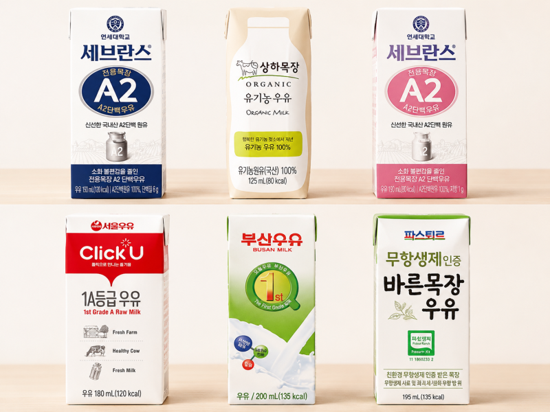 18개월 아기 멸균우유 6종 비교｜연세A2·상하목장·클릭유·부산우유·파스퇴르 후기