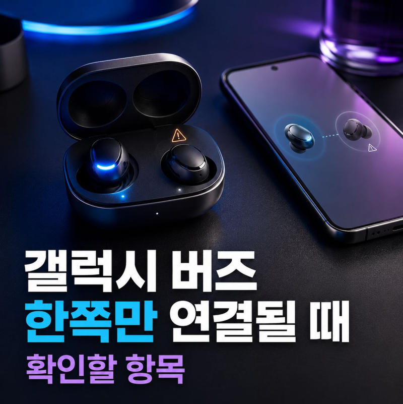 갤럭시 버즈 한쪽만 연결될 때 확인할 항목
