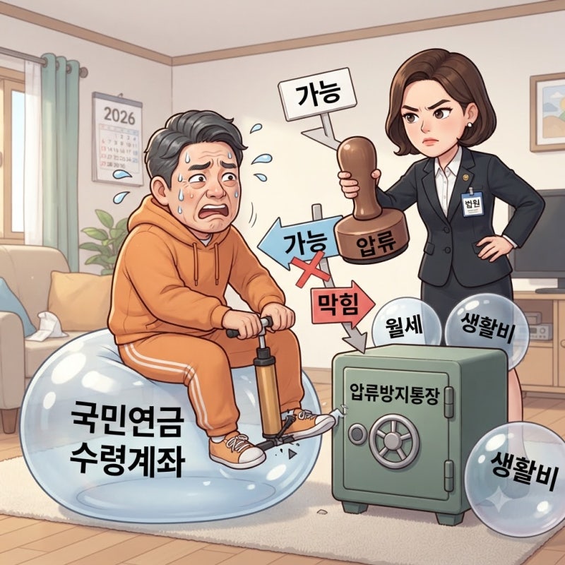 국민연금 수령계좌가 압류됐다면 압류방지통장으로 옮길 수 있을까? 2026년 기준, 가능한 경....
