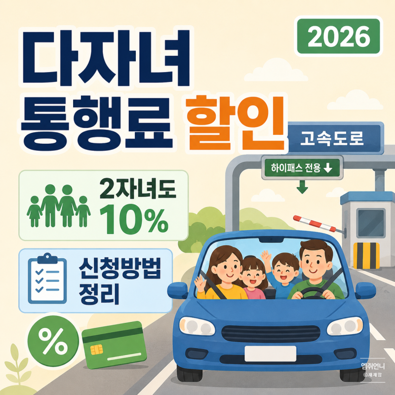 다자녀 통행료 할인 신청방법, 2자녀 고속도로 하이패스 등록 후기