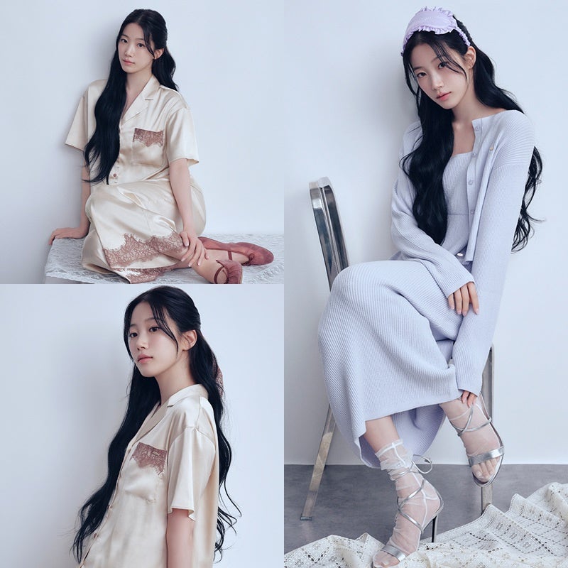 르세라핌 카즈하 옷 패션 화보 젤라또 피케 파자마 세트 여성 잠옷 브랜드 추천
