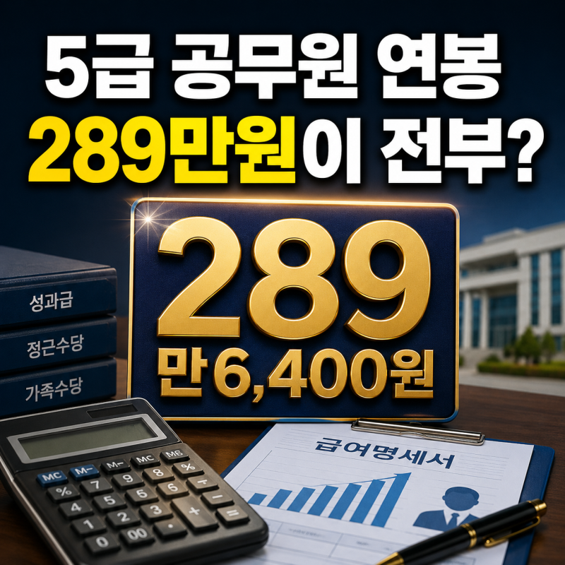 5급 공무원 연봉 계산법, 기본연봉·성과연봉·수당 차이