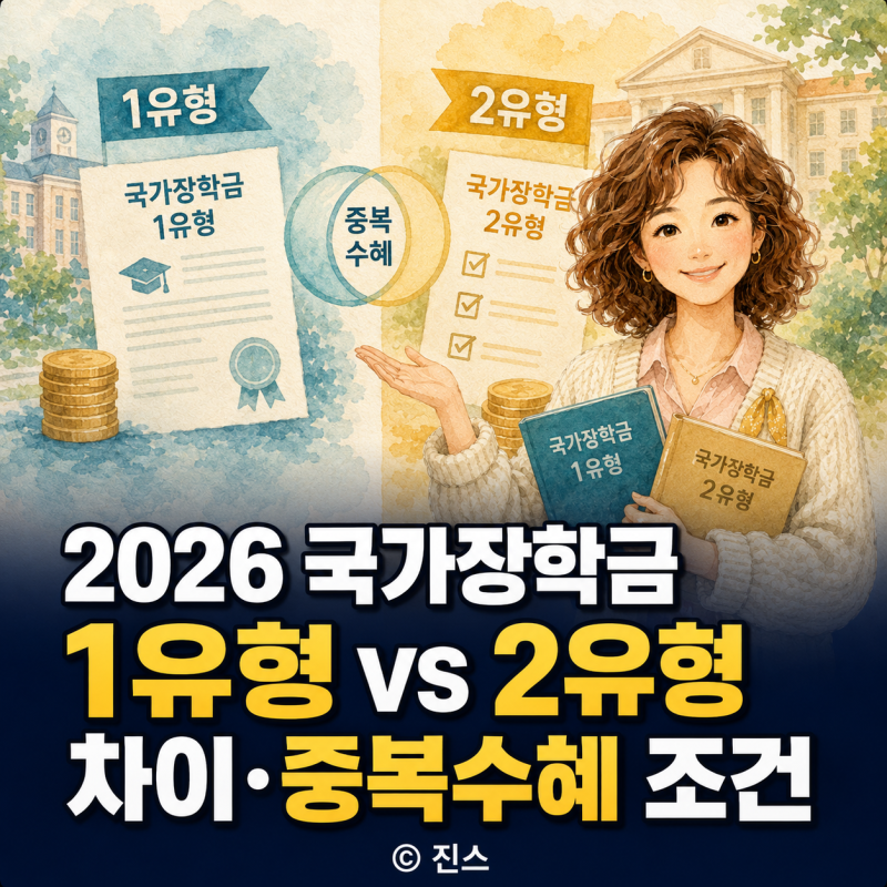 2026 국가장학금 1유형 2유형 차이·중복 수혜 조건