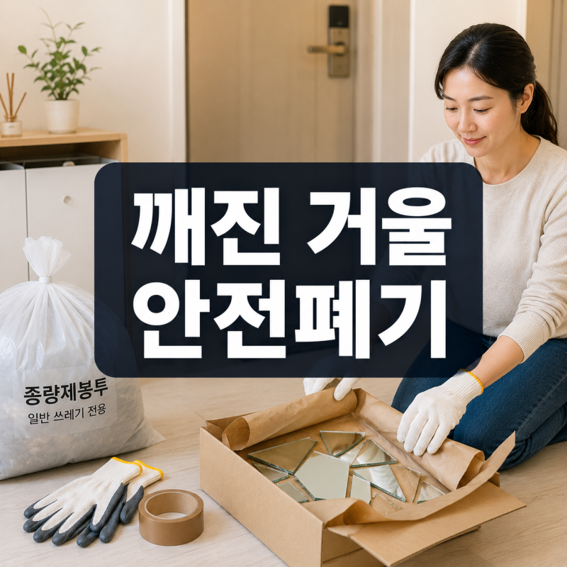 깨진 거울 안전하게 버리는 법·포장부터 배출 방법까지｜종량제봉투·대형폐기물 확인