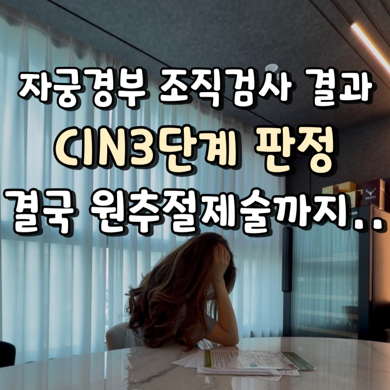 자궁경부암 조직검사 결과 CIN3 판정, 결국 원추절제술 예약 (비용·수술전검사 솔직 후기)