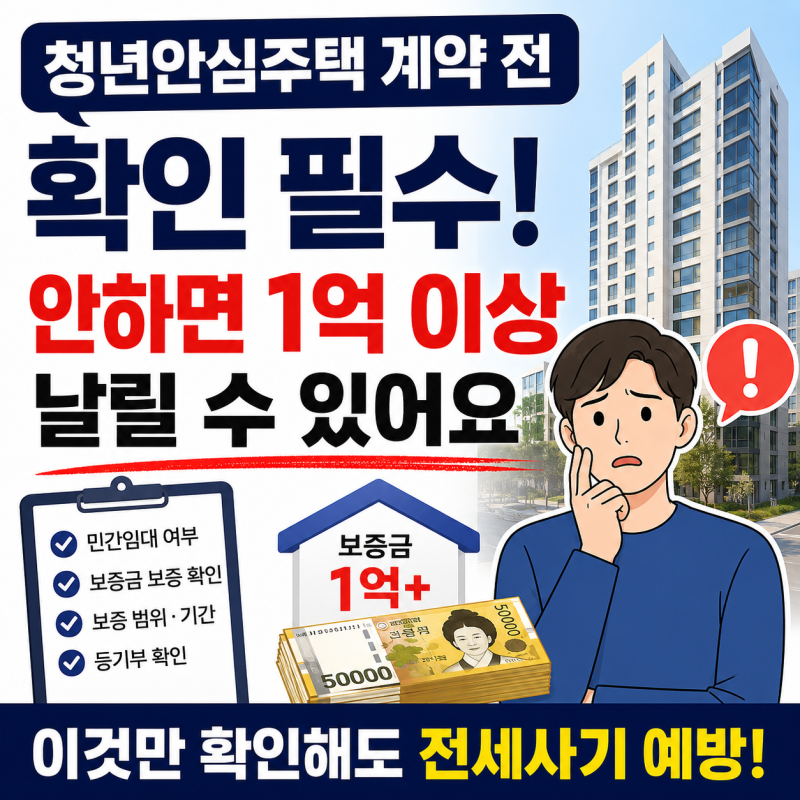 청년안심주택 계약 전 확인 필수, 안 하면 1억 넘는 보증금도 위험할 수 있습니다