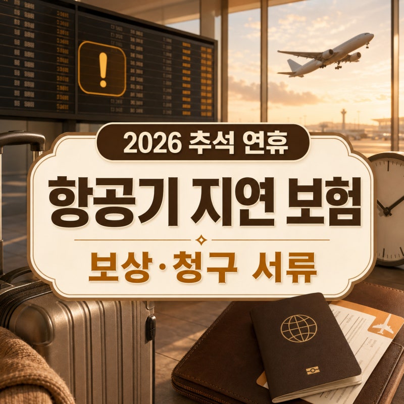 2026 추석 연휴 해외여행, 항공기 지연 보험 보상 기준과 청구 서류