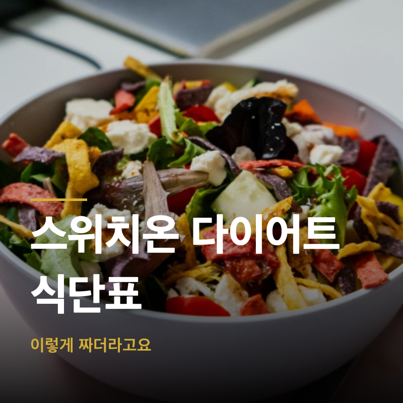 스위치온 다이어트 식단표, 이렇게 짜더라고요