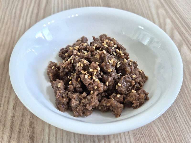 [돌아기 유아식] 아기 특식! 아기용 간장불고기 버전: 소고기 소보로 (사과배퓨레 킥, 야채 거....