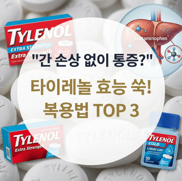 "간 손상 없이 안전하게 통증 잡는.." 타이레놀 효능 높이는 복용법 TOP3