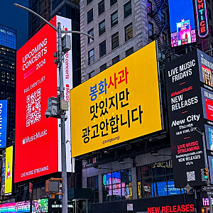 뉴욕 타임스퀘어 '봉화사과' 여기 있습니다.(feat. 봉화다래)