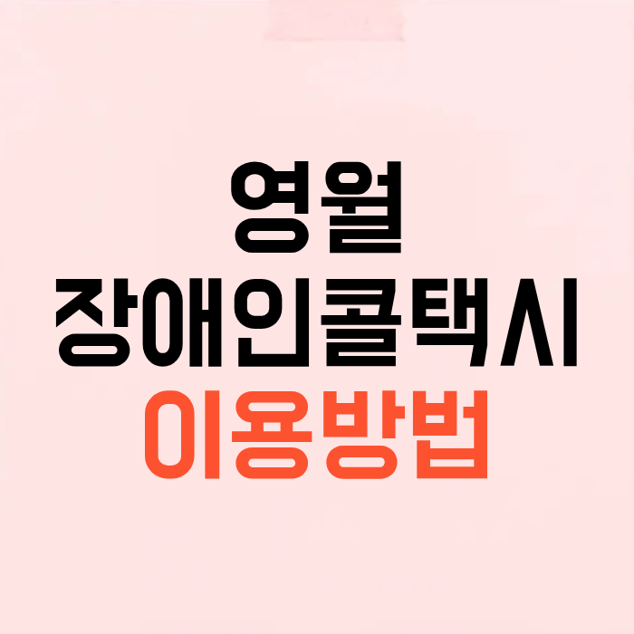 영월 장애인콜택시 이용방법 휠체어택시 부르는법 예약 등록 요금