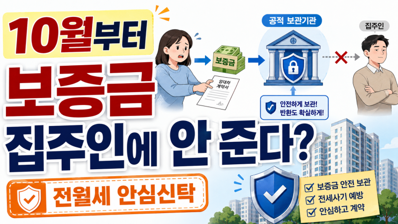 10월부터 전세보증금 집주인에게 안 준다? ‘전월세 안심신탁’ 제도 총정리