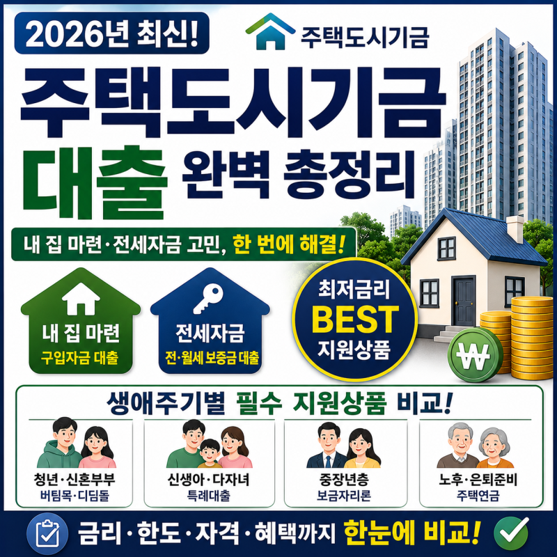 2026년 주택도시기금 대출, 내 집 마련과 전세자금 고민을 한 번에 해결할 수 있는 가장 똑똑....