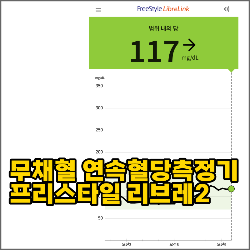 무채혈 연속 혈당측정기 프리스타일 리브레2 사용법. 부착 1일차