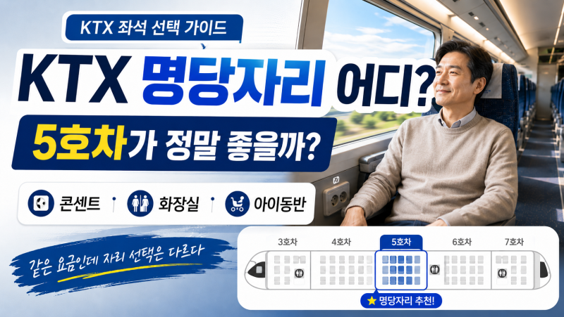 KTX 명당자리 어디? 5호차·콘센트·아이동반 좌석 추천