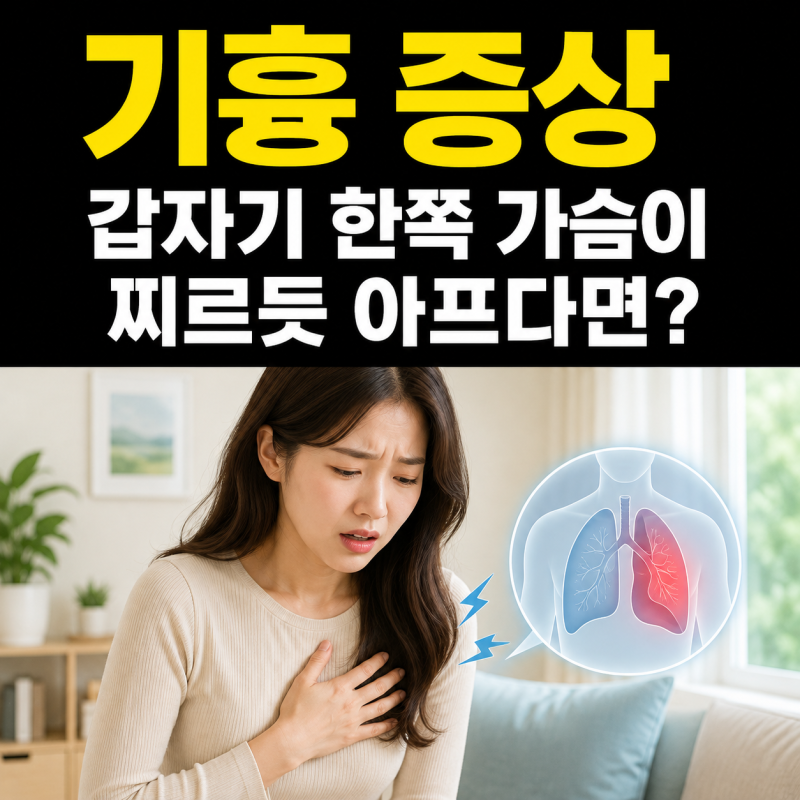 갑자기 한쪽 가슴이 찌르듯 아프다면? 기흉 증상 신호