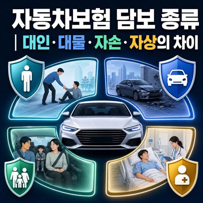 자동차보험 담보 종류｜대인·대물·자손·자상의 차이