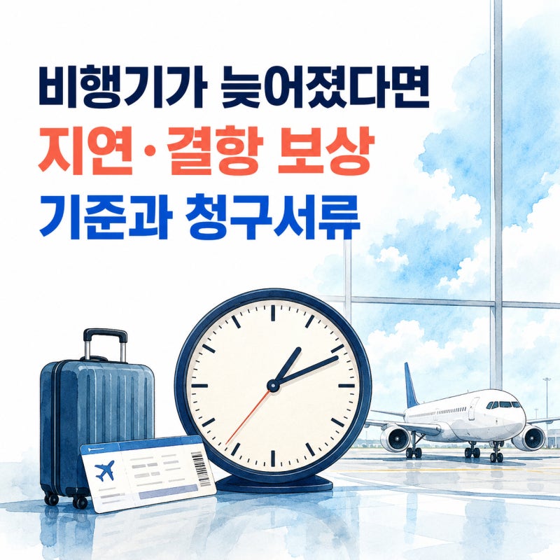 비행기가 늦어졌다면｜여행자보험 항공기 지연·결항 보상 기준과 청구서류