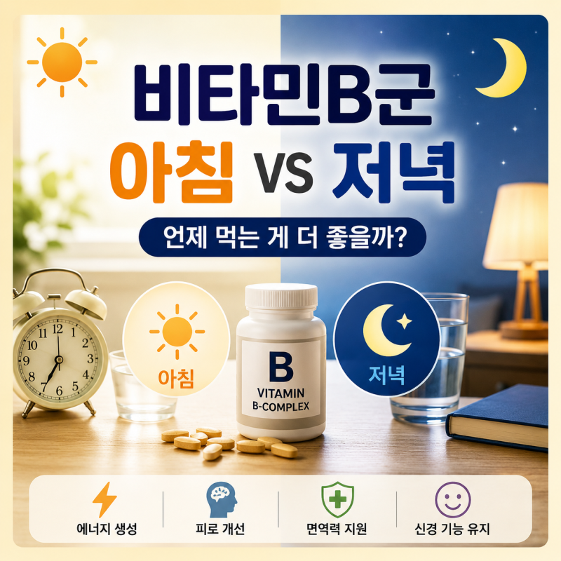 비타민B군 언제 먹는 게 좋을까? 아침 vs 저녁 복용시간 정리