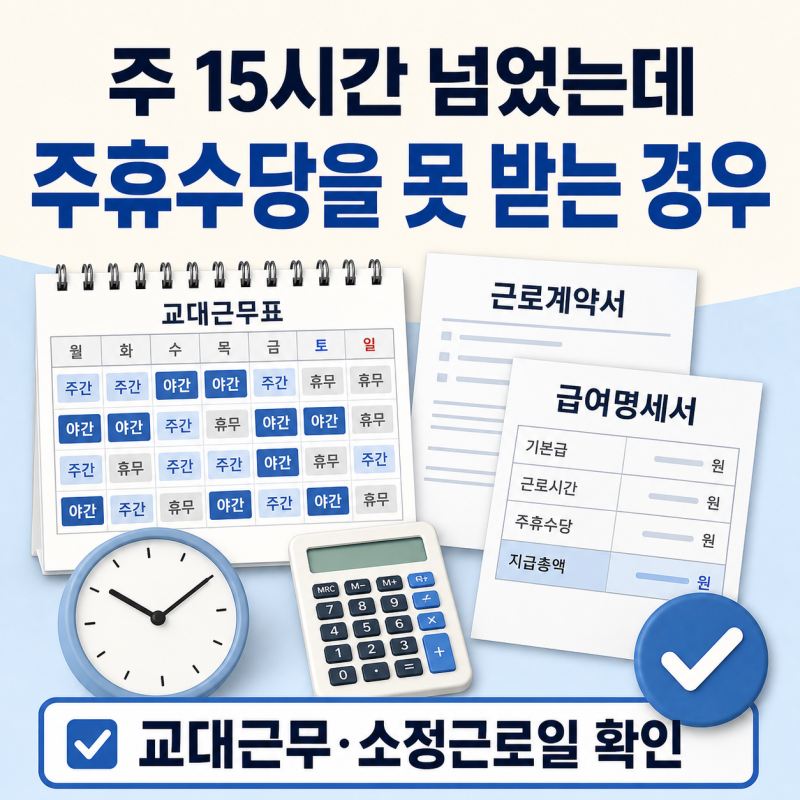 주 15시간을 넘겼는데 주휴수당을 못 받는 경우는 언제일까?