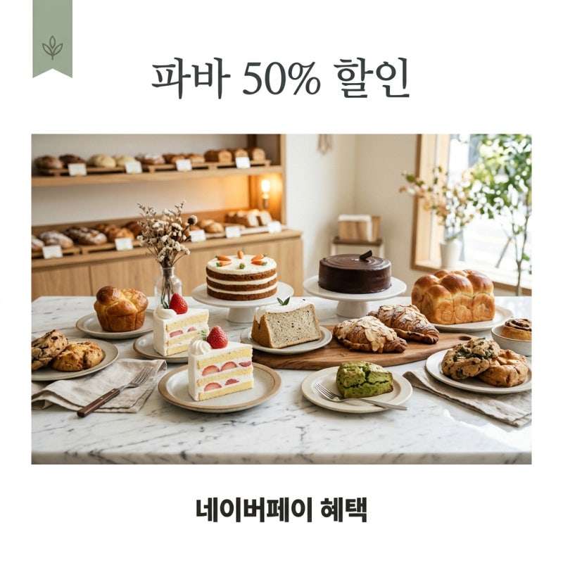 파리바게트 네이버페이 50% 할인 방법! 8월 21일 단 하루 최대 1만원 혜택 정리