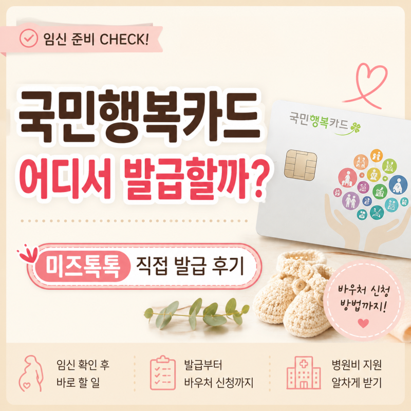 2026 국민행복카드 미즈톡톡 발급 후기｜임신 바우처 신청 방법까지