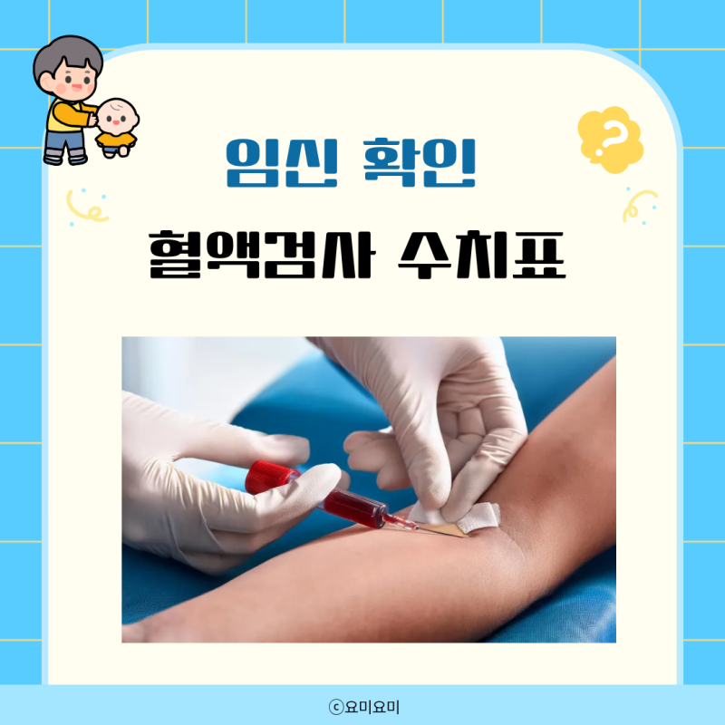 임신 확인 혈액검사 수치표 HCG 정상 범위