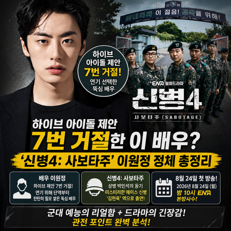 하이브 아이돌 제안 7번 거절한 이 배우? '신병4: 사보타주' 이원정 정체 총정리