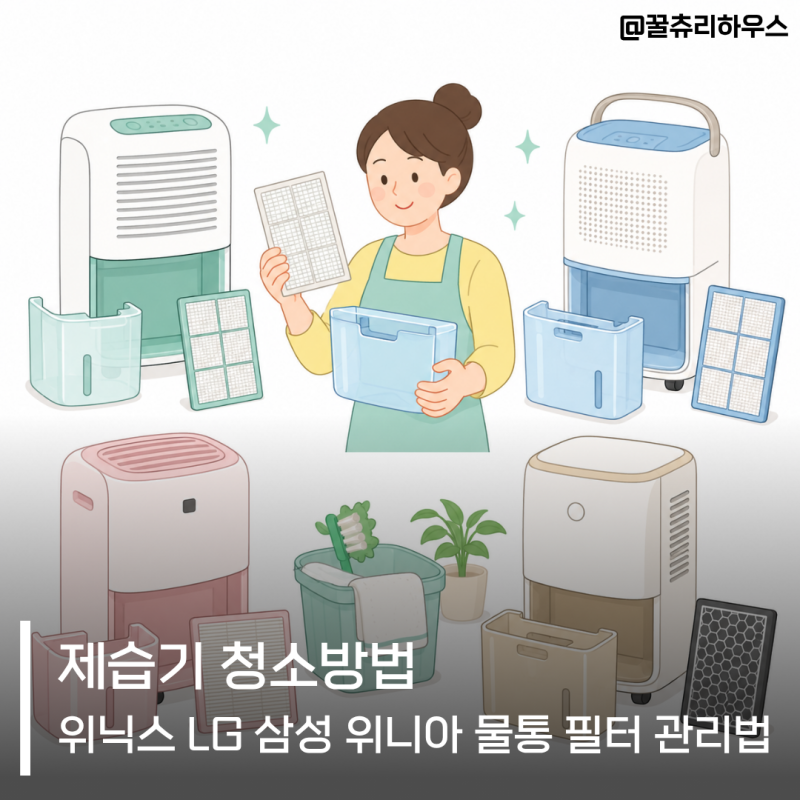 제습기 청소방법 위닉스 LG 삼성 위니아 물통 필터 관리법