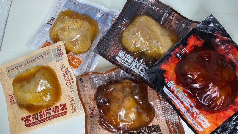 간단한 단백질 식단 홀리닭 실온 닭가슴살 5가지 맛 후기