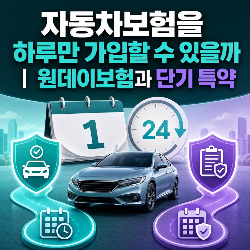자동차보험을 하루만 가입할 수 있을까｜원데이보험과 단기 특약