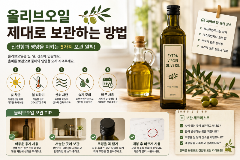 올리브오일 제대로 보관하는 방법