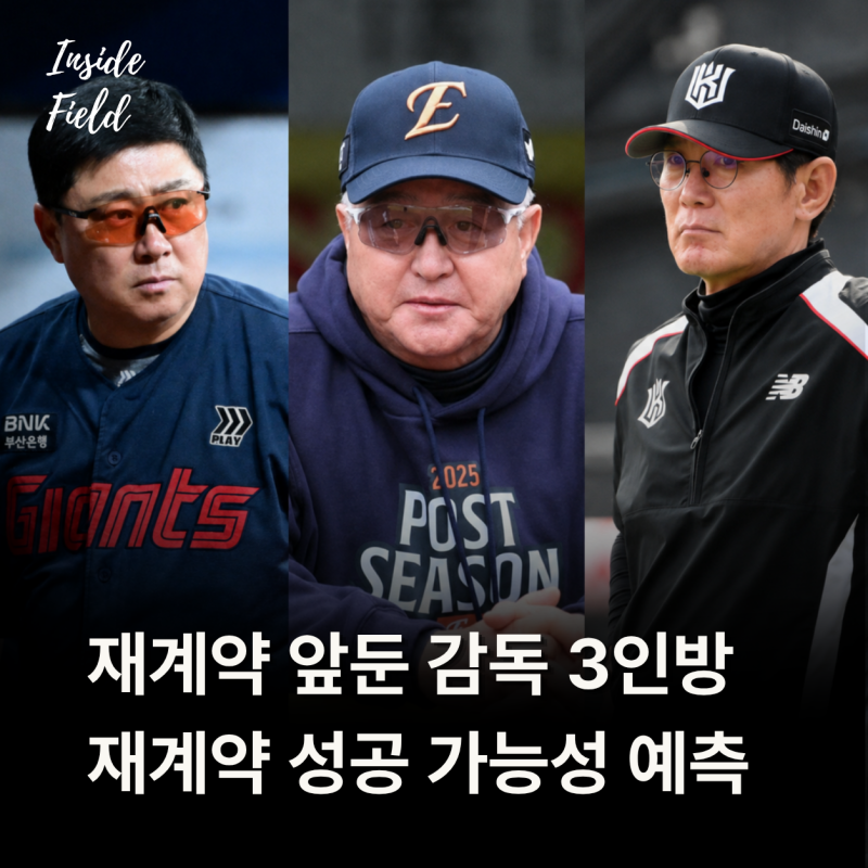 "맑음, 흐림, 비" 재계약 앞둔 감독 3인방 이강철, 김경문, 김태형의 운명은?