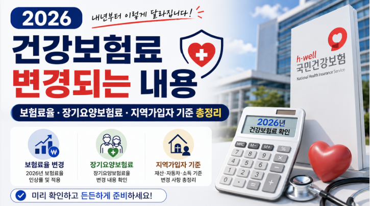 2026 건강보험료 변경되는 내용 | 보험료율·장기요양보험료·지역가입자 기준 총정리