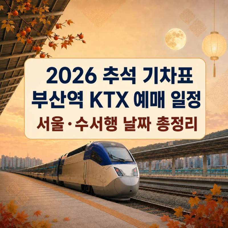2026 추석 부산역 KTX 기차표 예매 일정｜서울·수서행 날짜와 코레일+ 방법