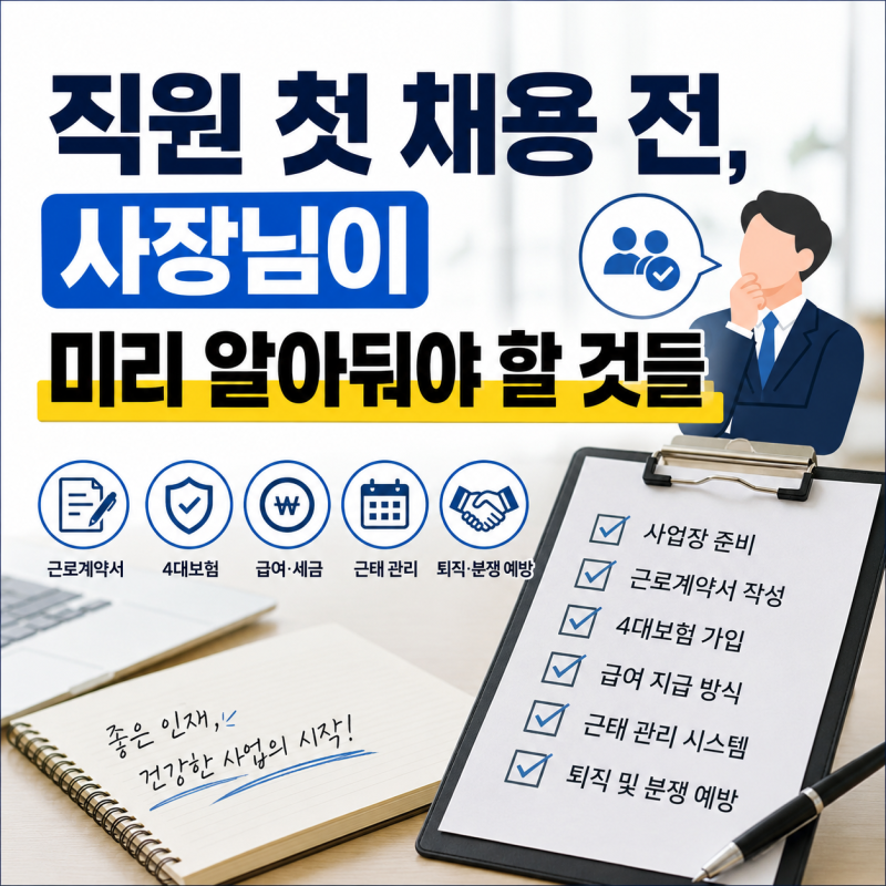 직원 첫 채용 전, 사장님이 미리 알아둬야 할 것들