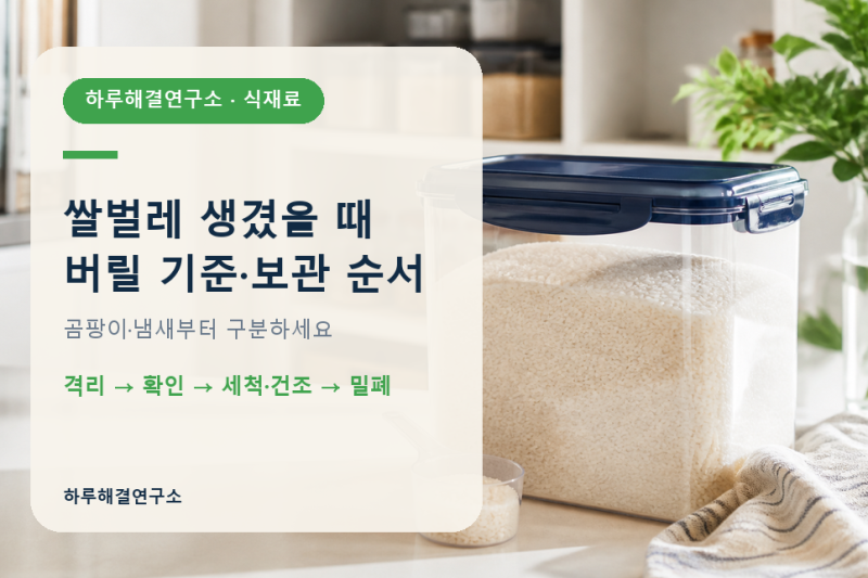 쌀벌레 생겼을 때｜버릴 기준과 재발 막는 쌀 보관 순서